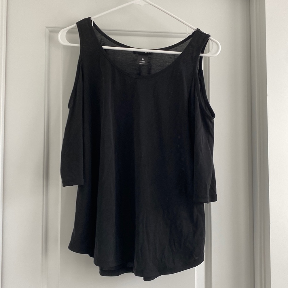 Black Open Shoulder Top